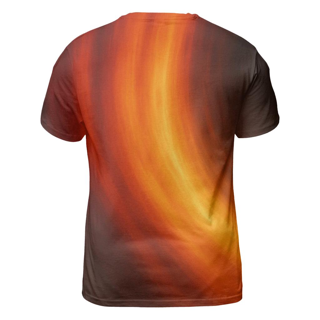 Molten Cascade artistic all-over print tops