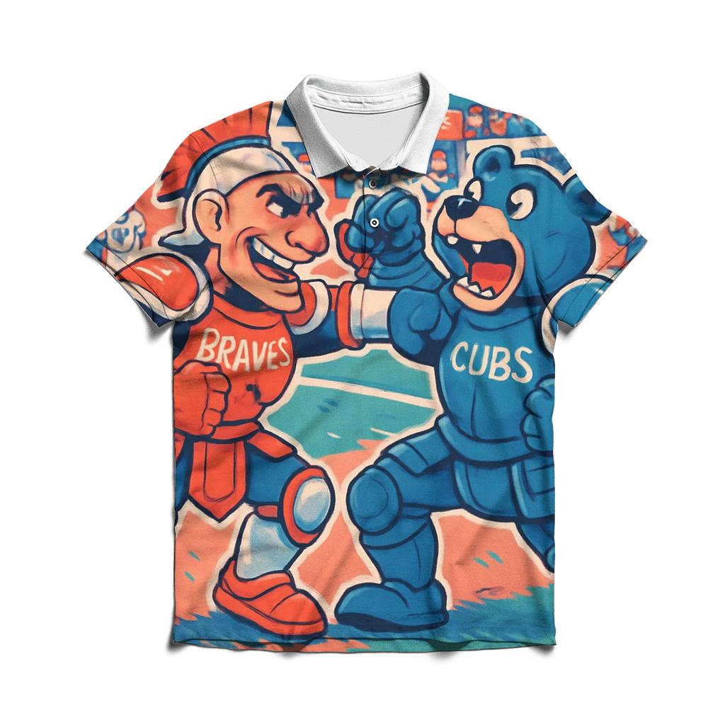 Mascot Melee On The Pitch stylish collar polo tees