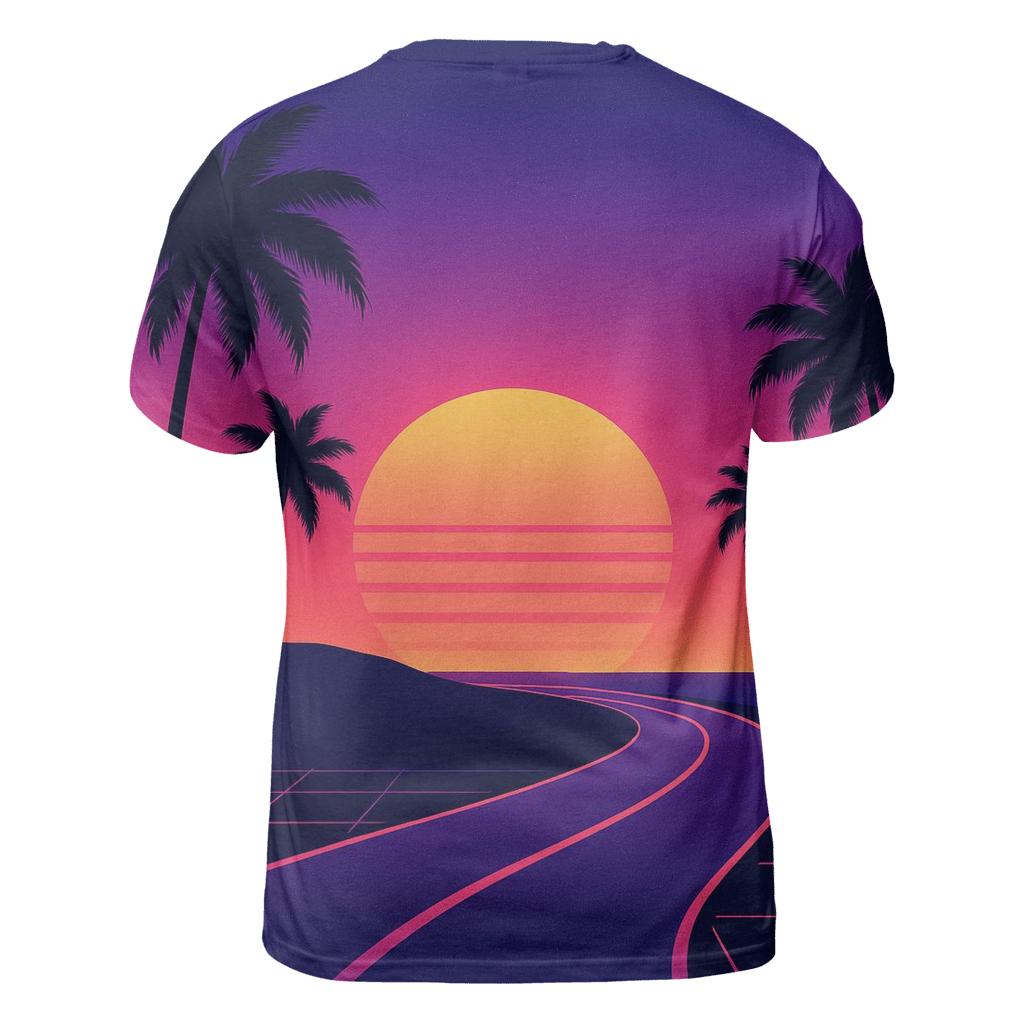 Retro Wave Coastal Drive unique graphic print tees