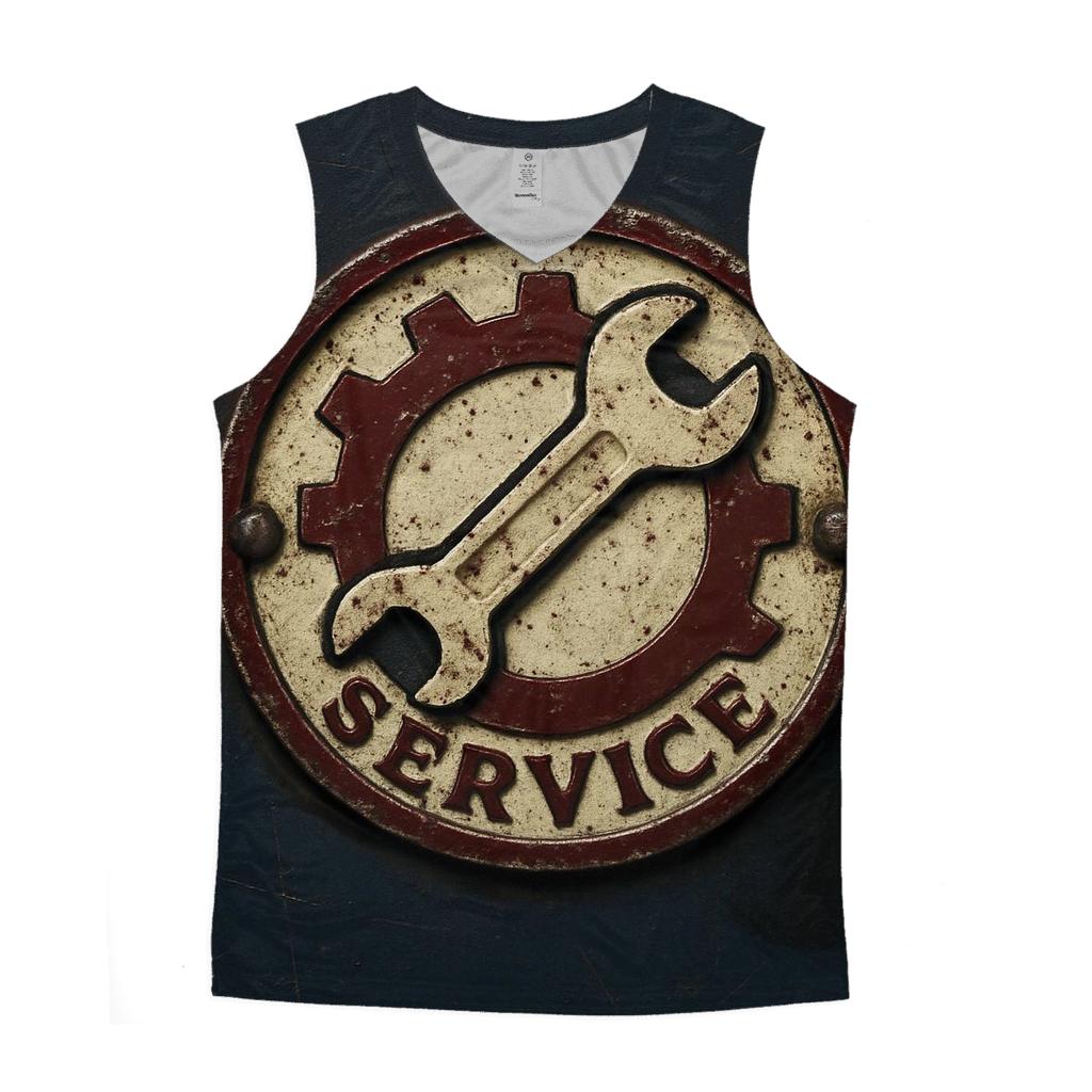 Antique Automotive Garage Emblem casual summer tank tops