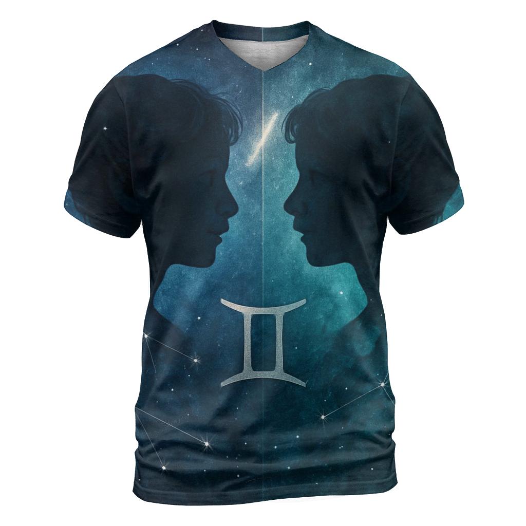 Gemini Twin Nebula Portrait artistic all-over print tops