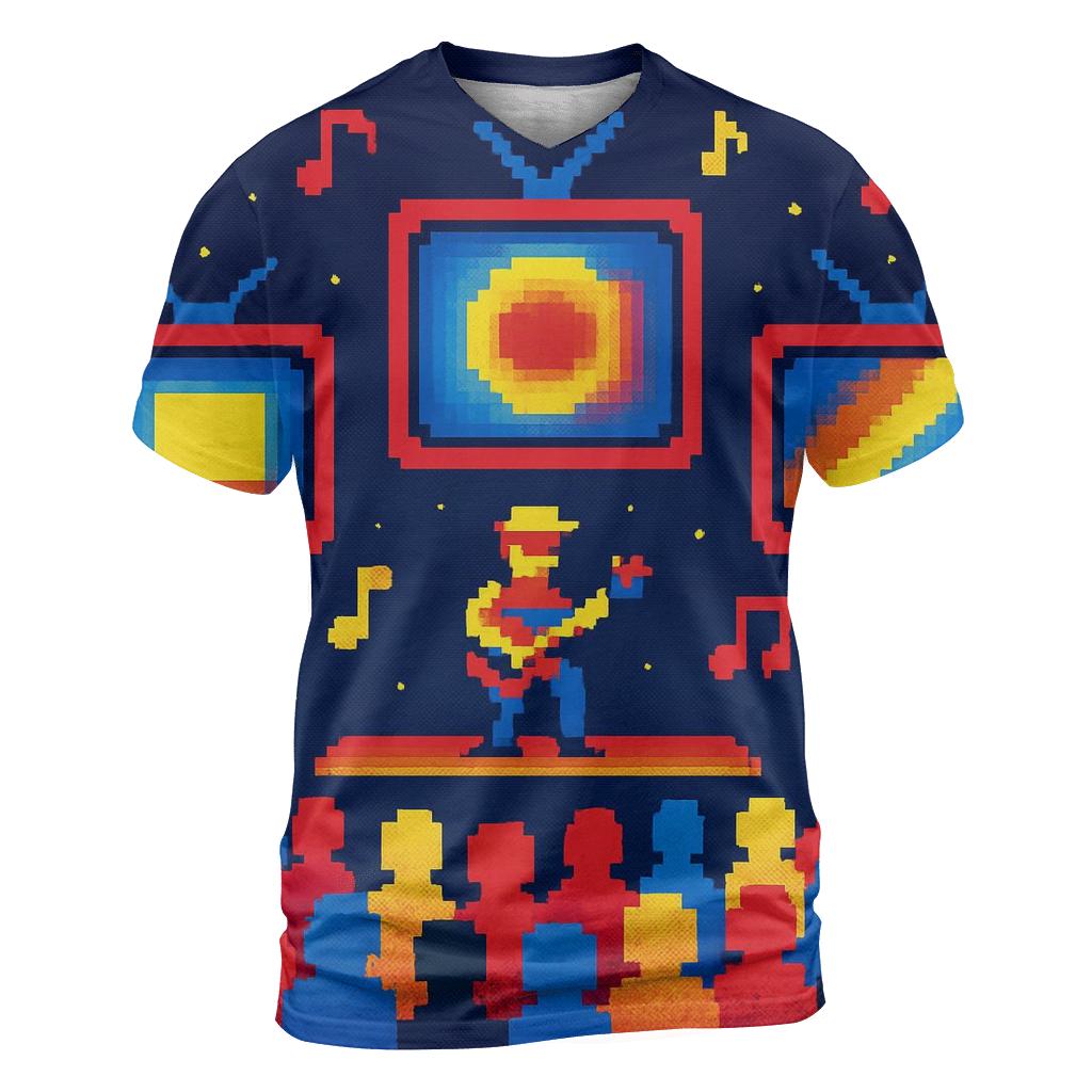 Pixel Concert Night unique graphic print tees