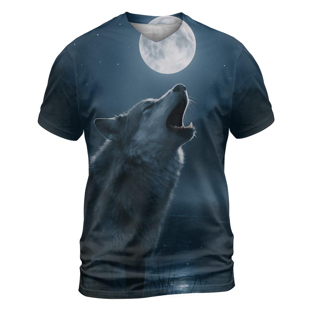 Wetland Howl Under Moon statement graphic shirts