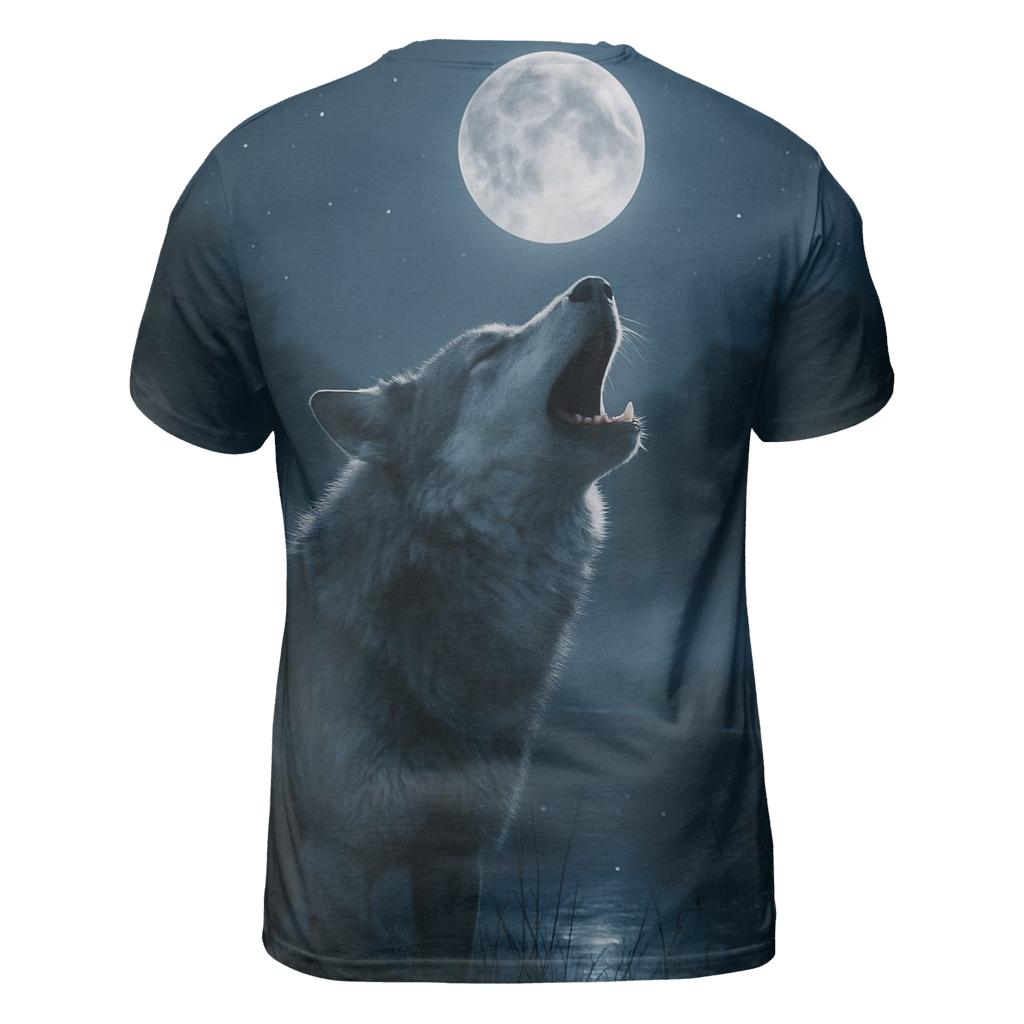 Wetland Howl Under Moon statement graphic shirts