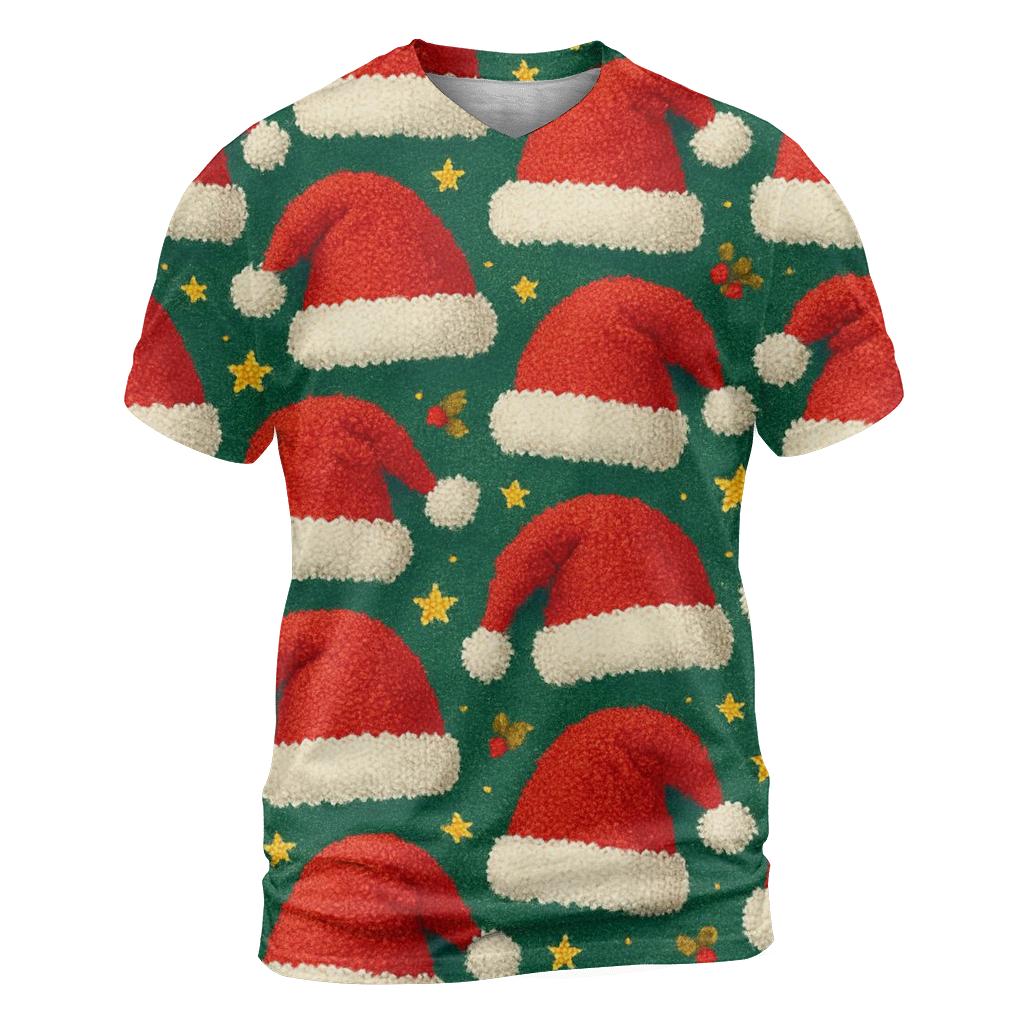 Santa Hat Scatter Bands Design personalized full print shirts