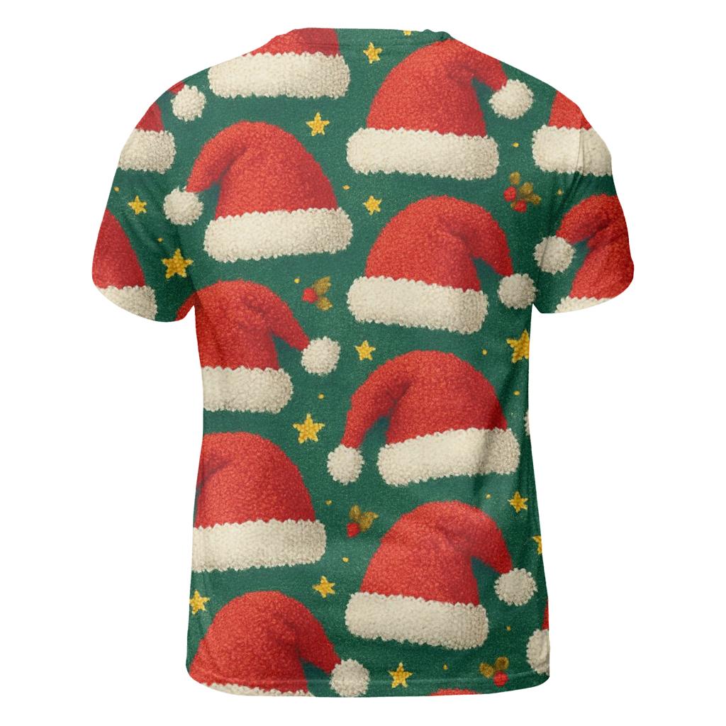 Santa Hat Scatter Bands Design personalized full print shirts