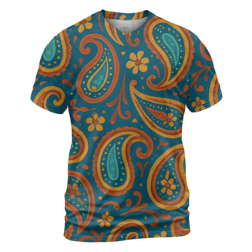 Peacock Paisley Loop custom all-over print shirts