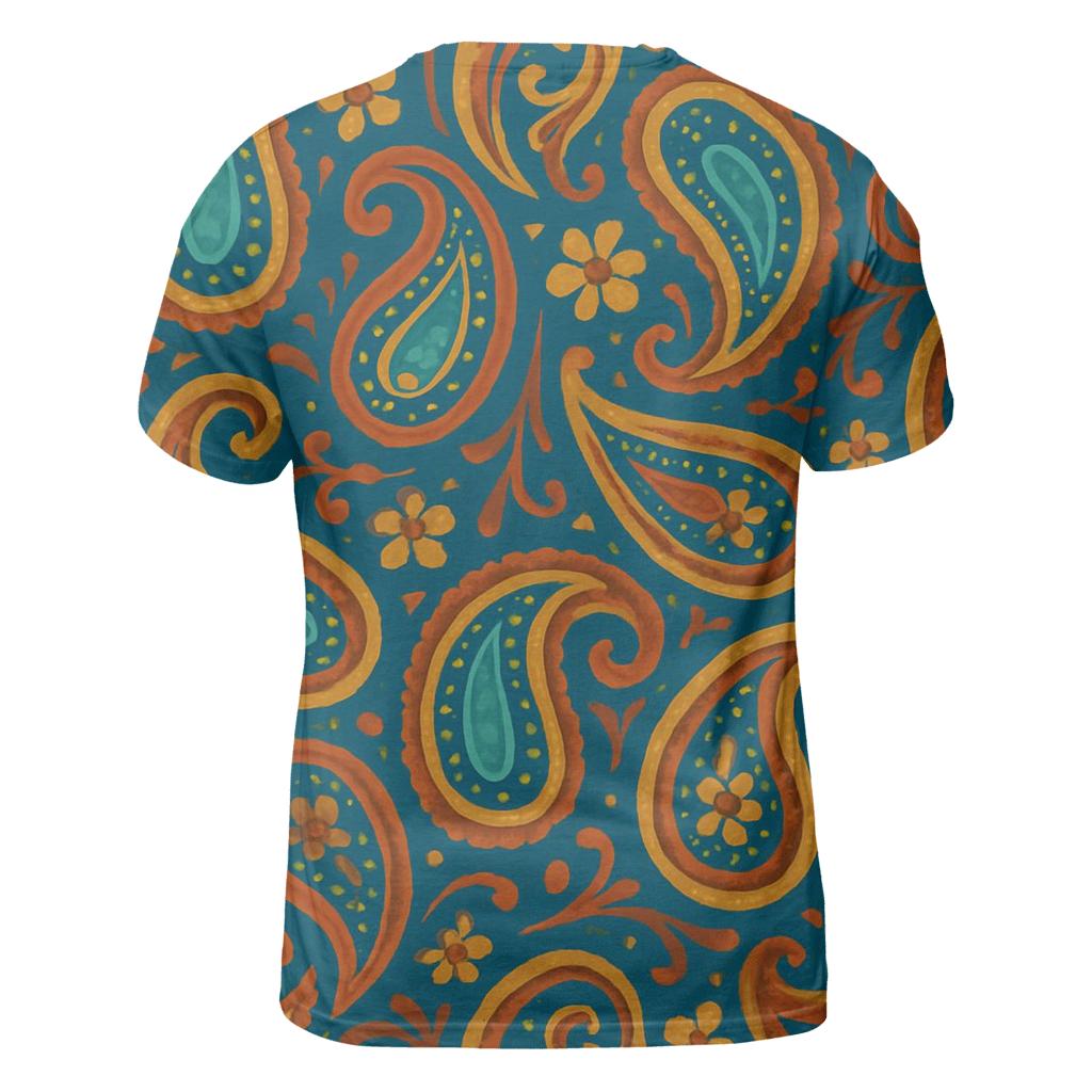 Peacock Paisley Loop custom all-over print shirts