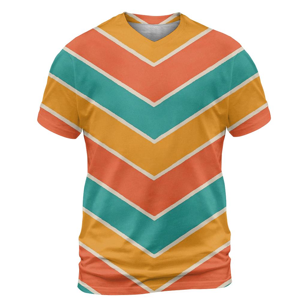 Chevron Accordion Coral trendy printed shirt styles