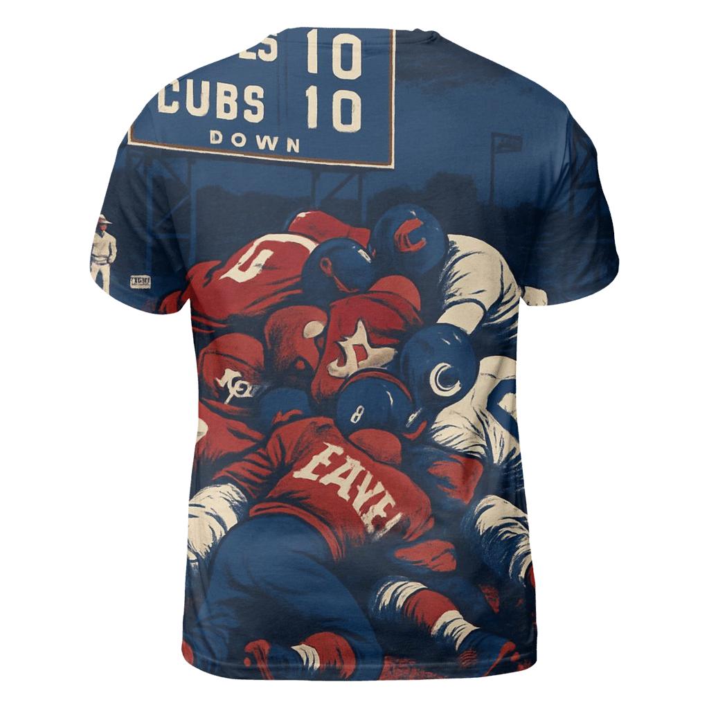 Scoreboard Scramble artistic all-over print tops
