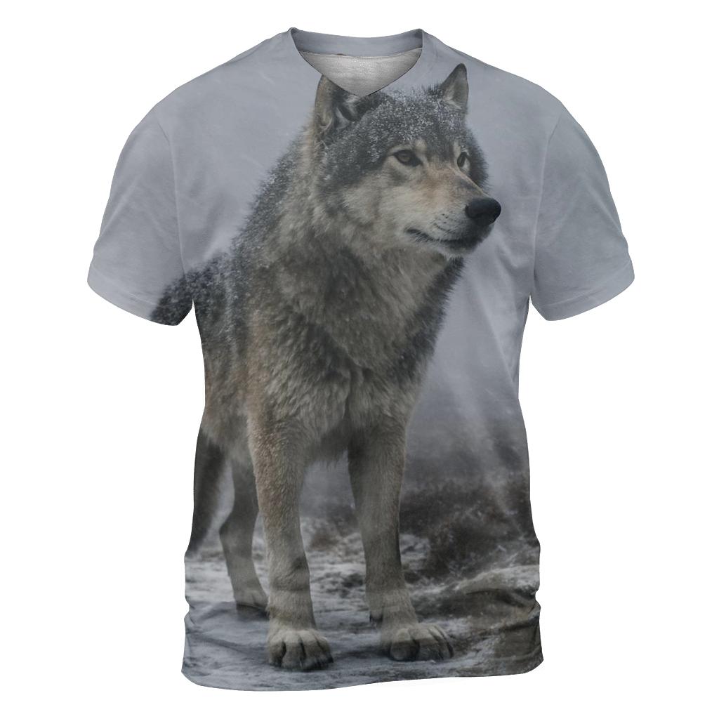 Highland Sentinel In Snowstorm vibrant all-over design tees