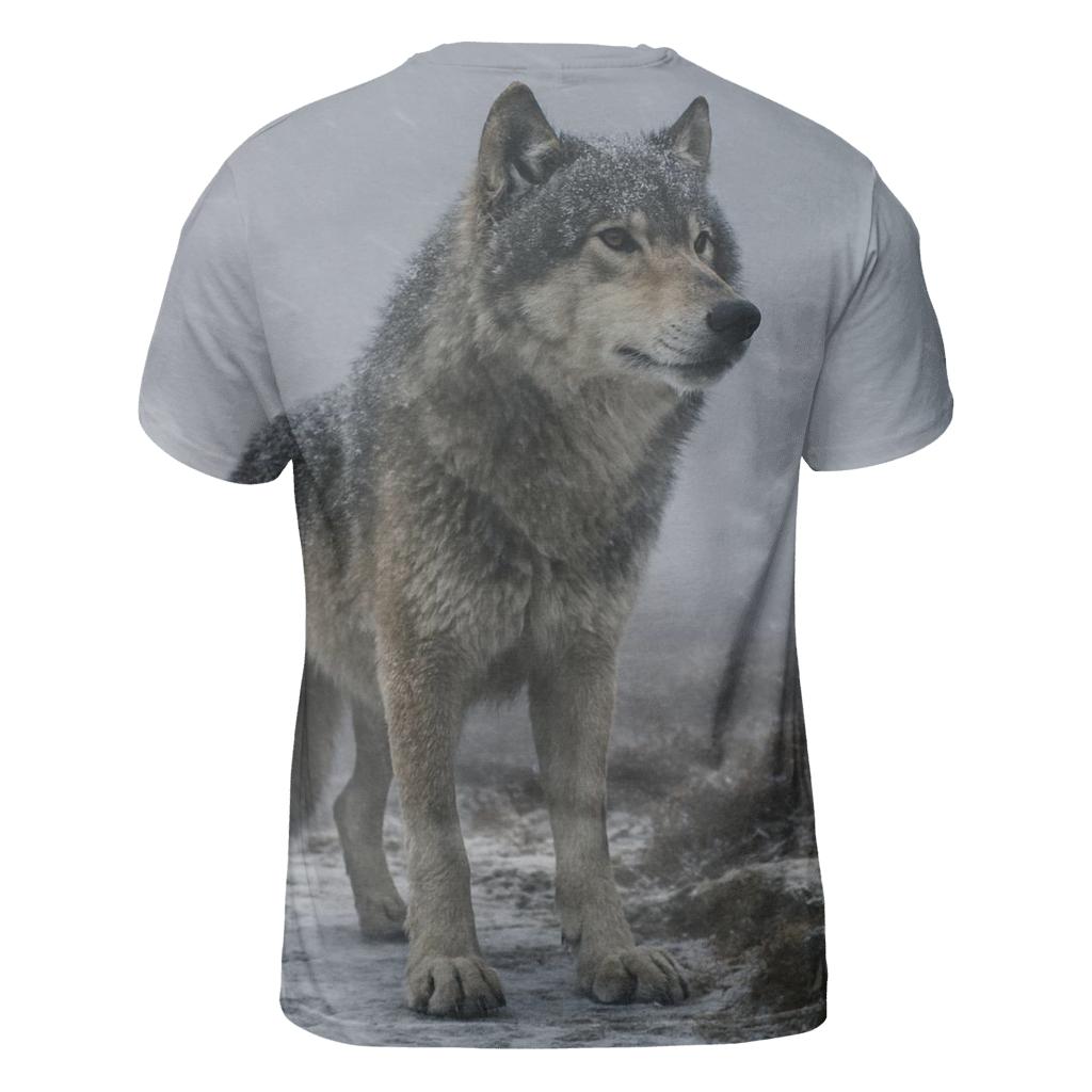 Highland Sentinel In Snowstorm vibrant all-over design tees