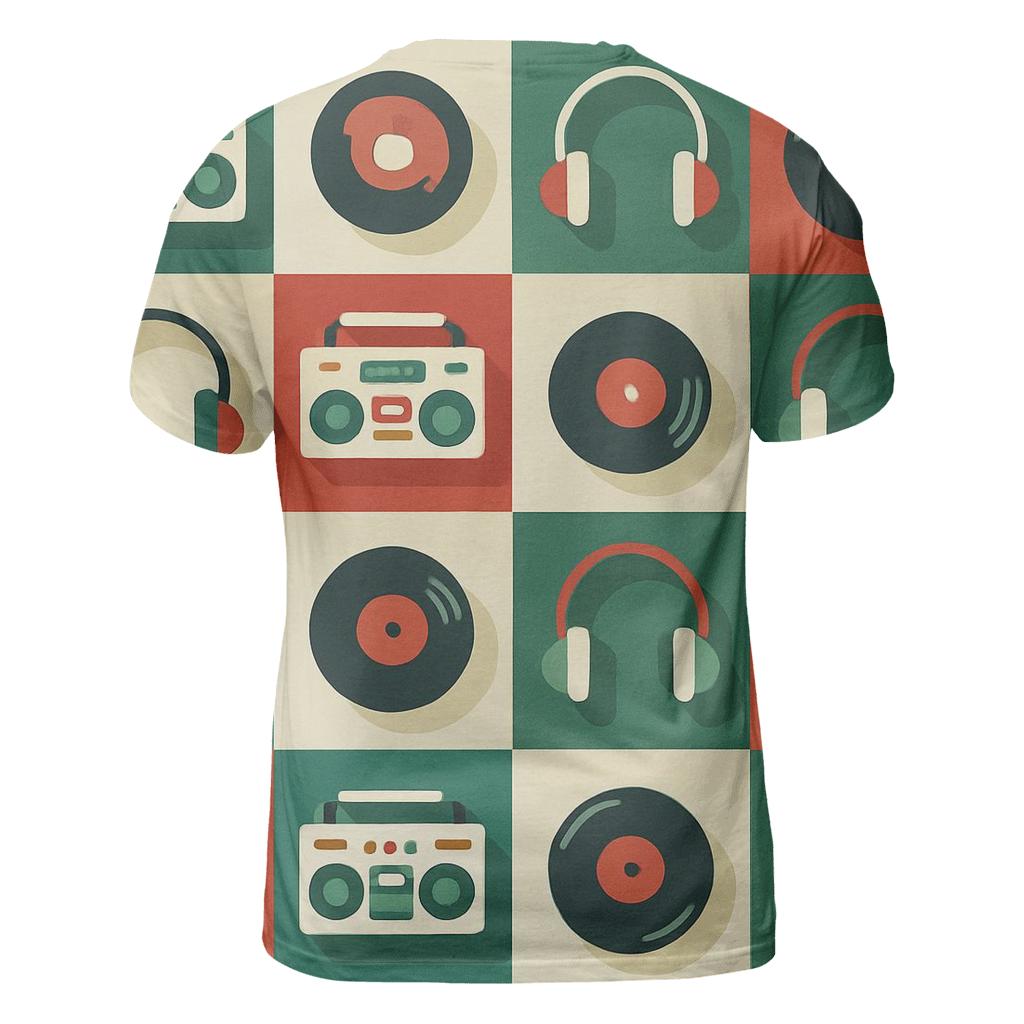 Boom Box Icon Grid artistic all-over print tops