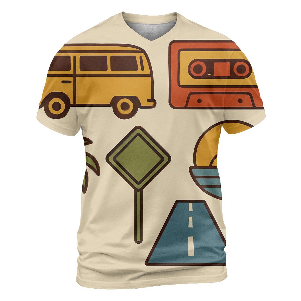 Retro Road Trip Icons unique graphic print tees