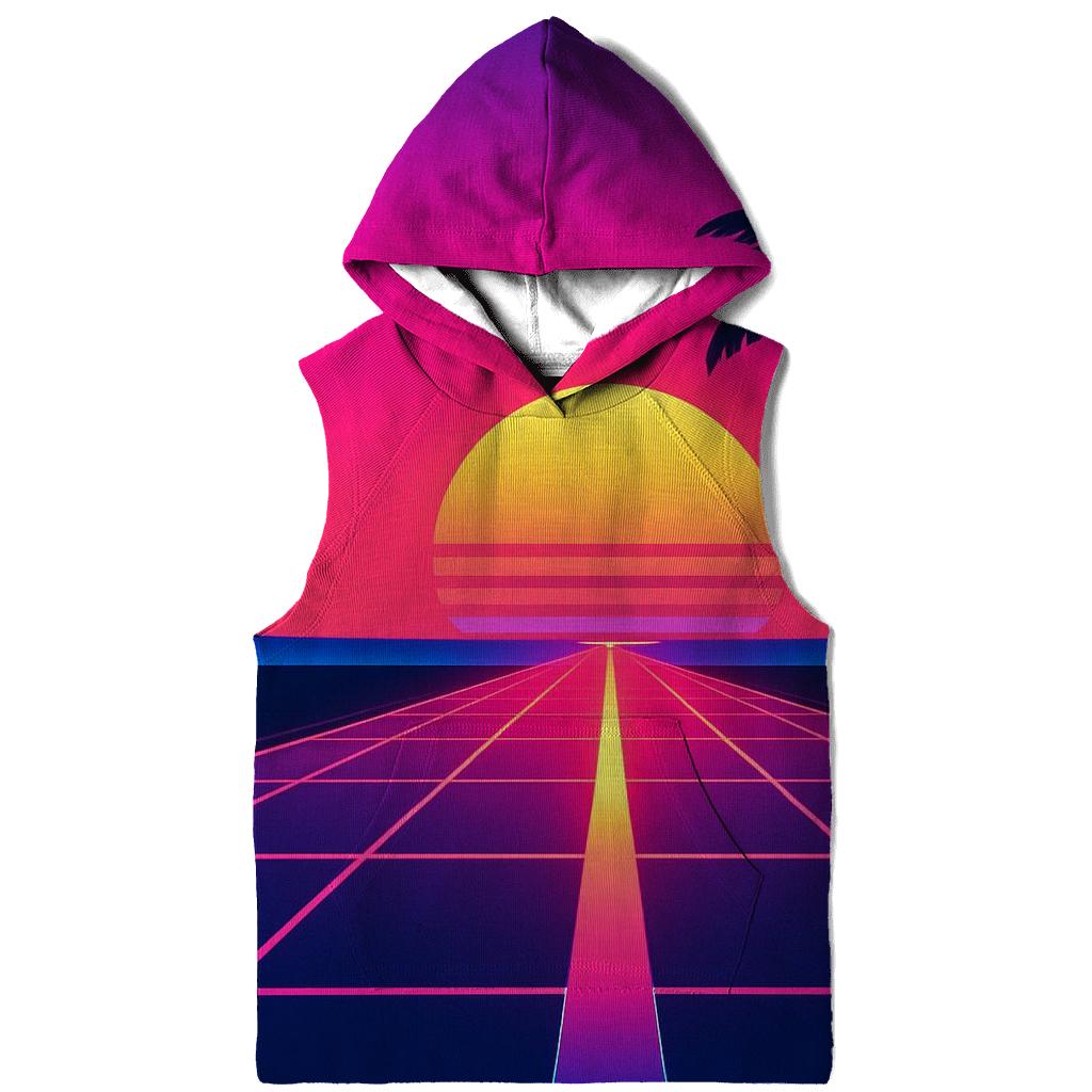 Neon Grid Horizon lightweight hoodies