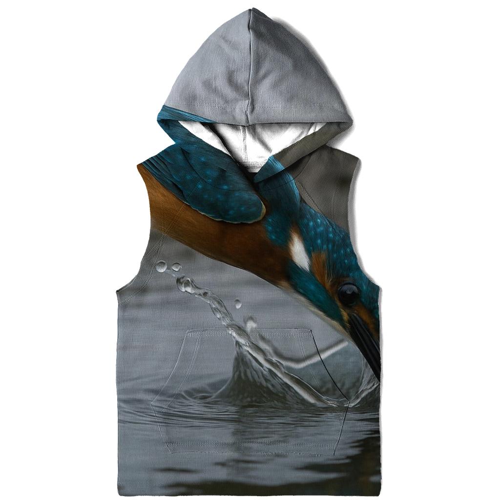 Estuary Glass Kingfisher Strike graphic hoodies