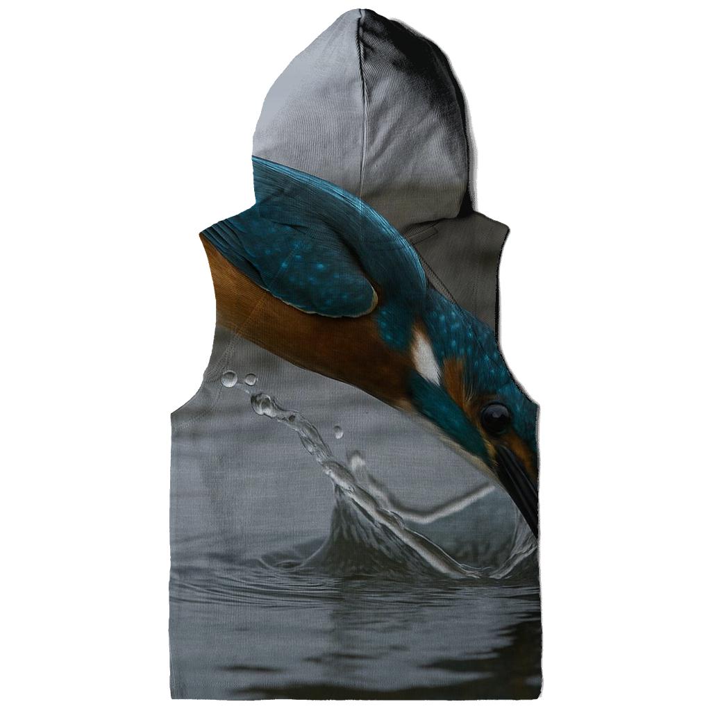 Estuary Glass Kingfisher Strike graphic hoodies