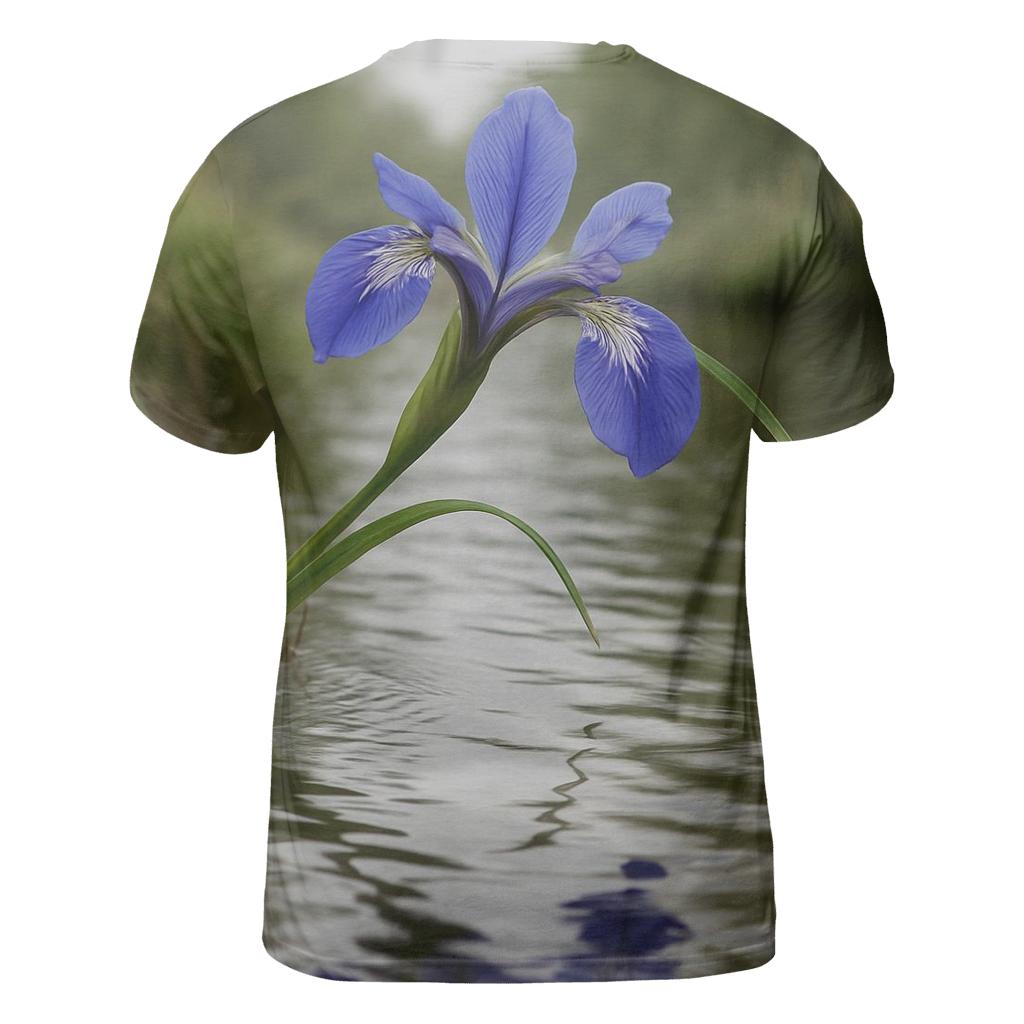 Riverbank Blue Iris Reflection designer pattern shirts
