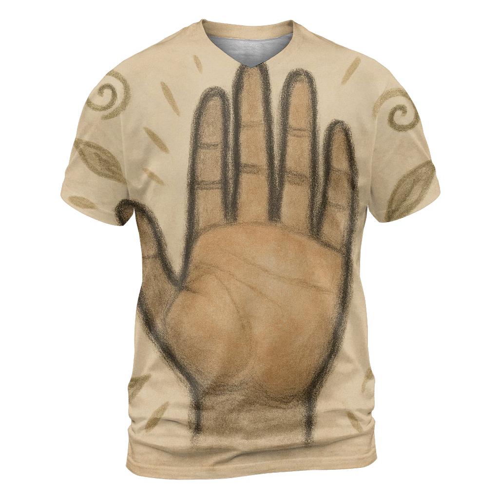 Hand Of Offering creative print fashion shirts
