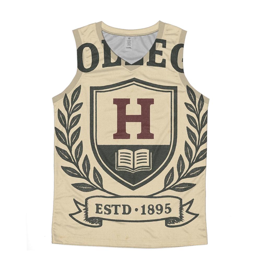Retro College Crest Poster designer workout tanks