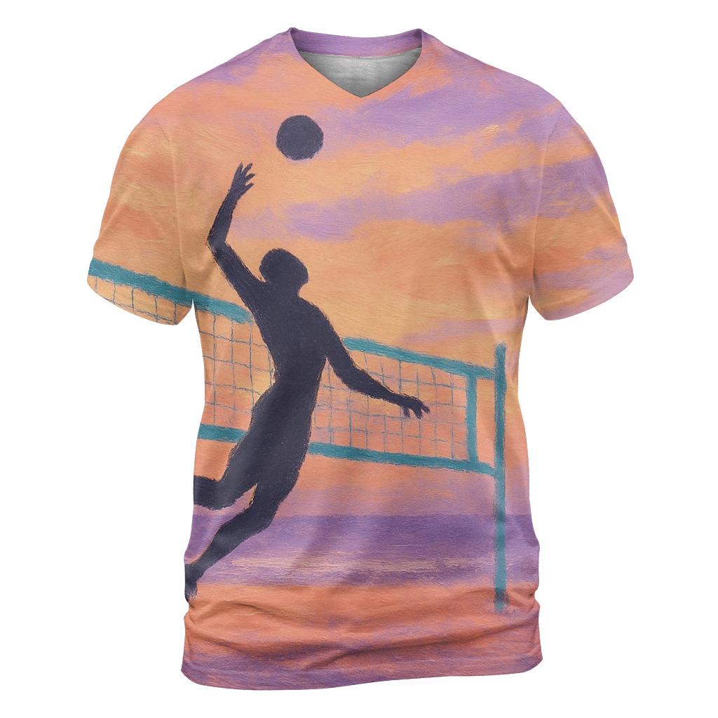 Beach Volleyball Sunset designer pattern shirts