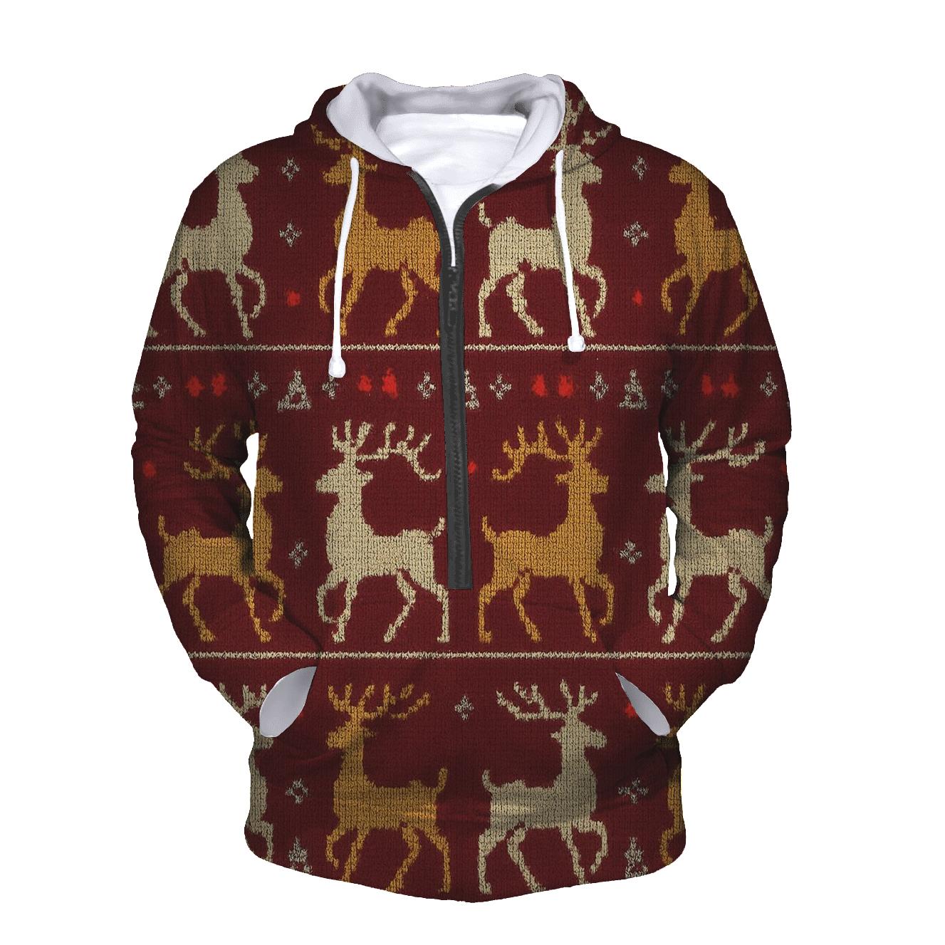Reindeer Ribbon Carousel Design designer hoodies