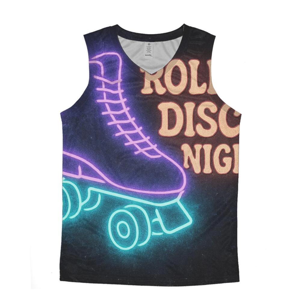 Faded Roller Rink Neon Poster casual summer tank tops