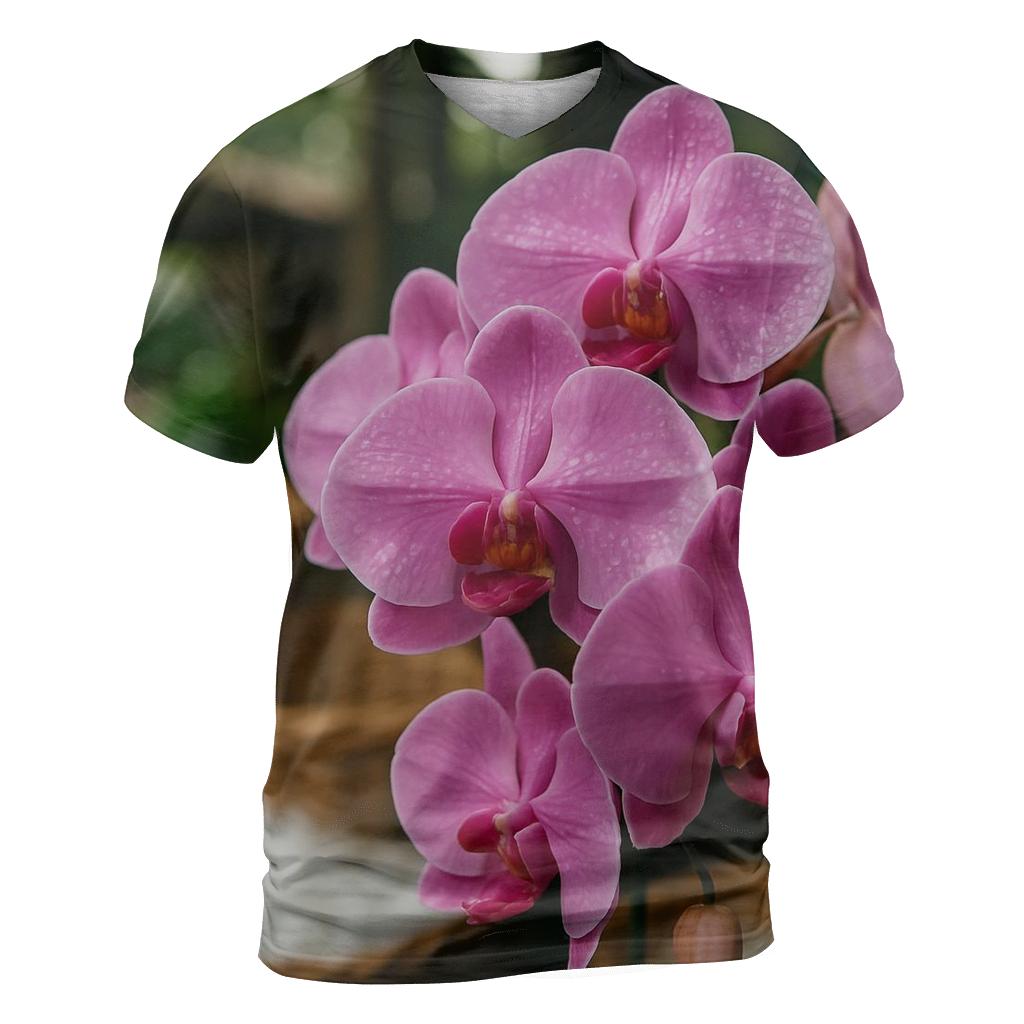 Wet Market Orchid Arrangement vibrant all-over design tees