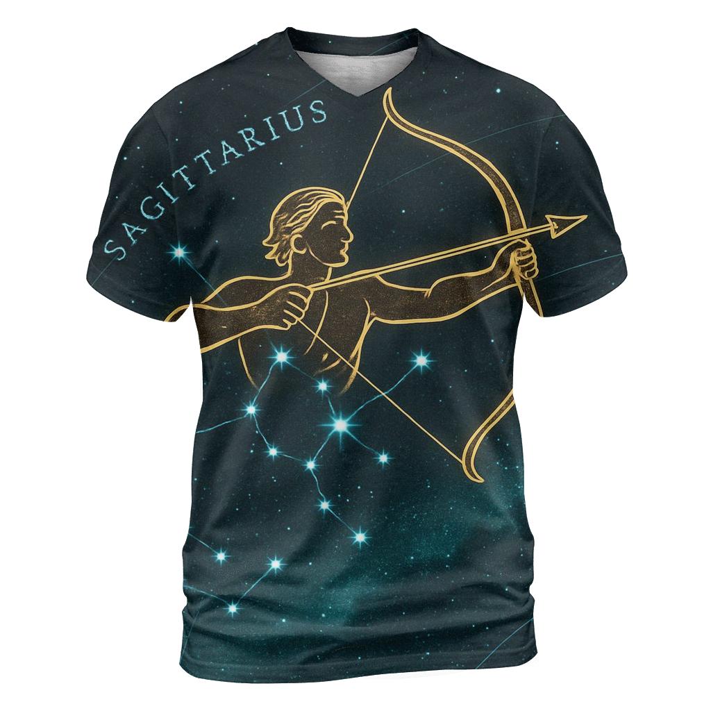 Sagittarius Archer Star Map designer pattern shirts
