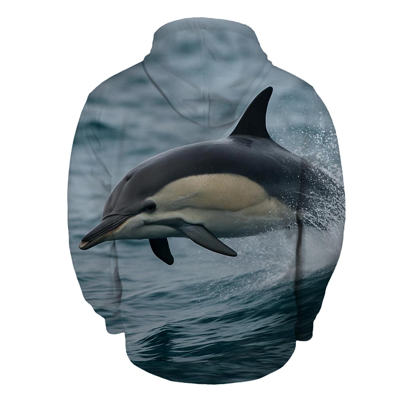 Pelagic Hunter Common Dolphin embroidered hoodies