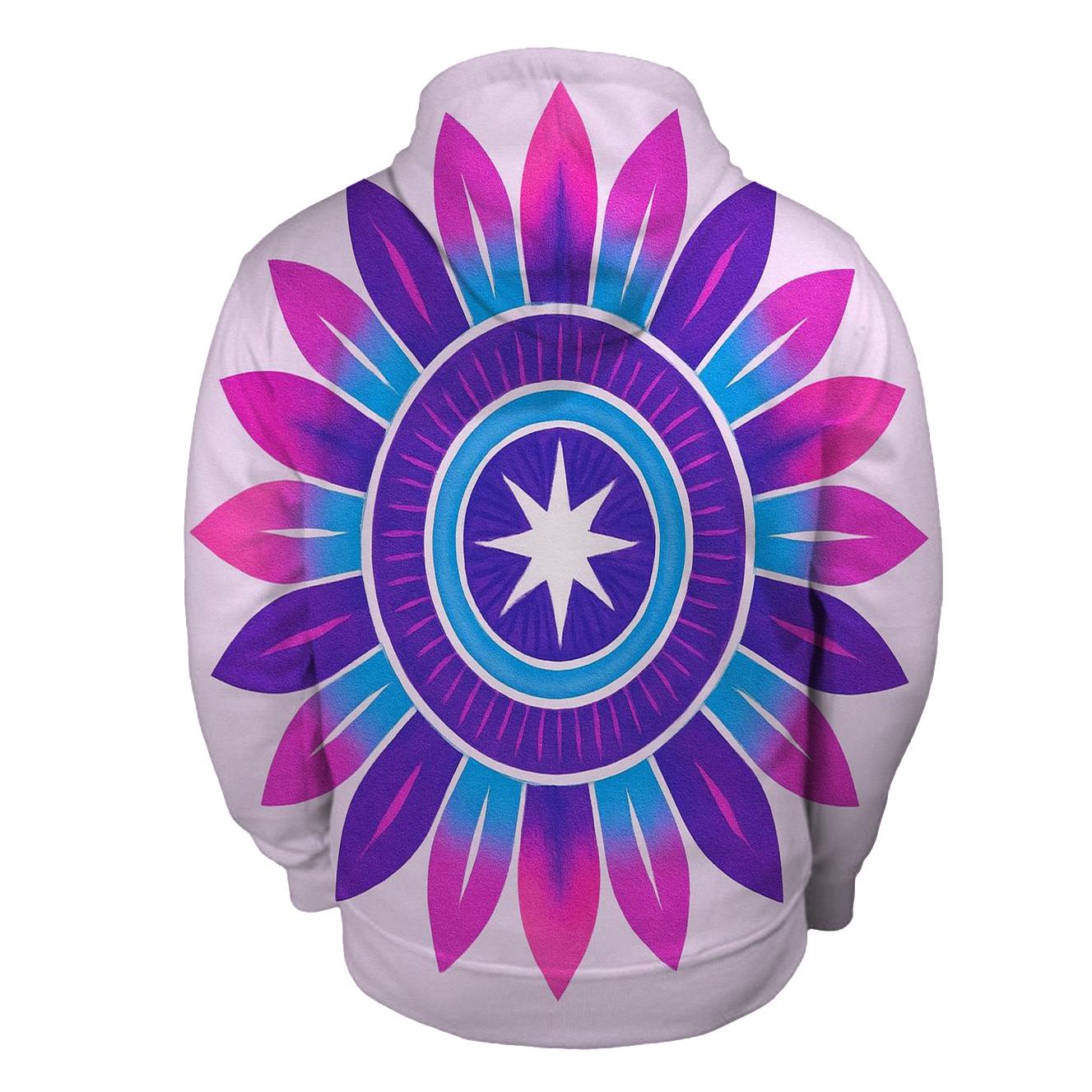 Mandala Sunburst Magenta graphic hoodies