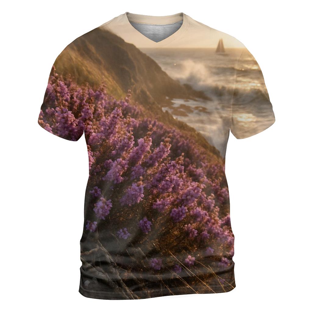 Coastal Heather On Cliff Edge personalized full print shirts