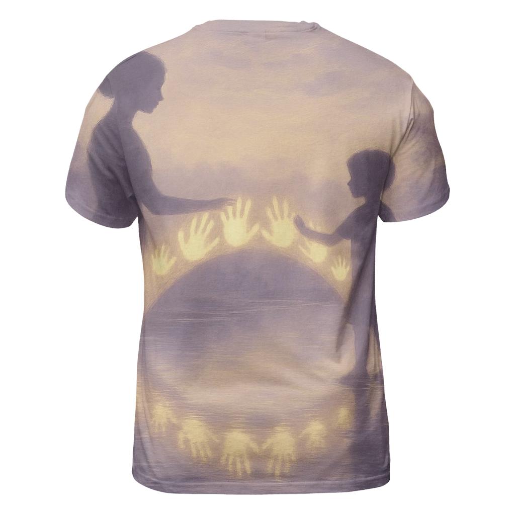 A Bridge Between Hearts artistic all-over print tops