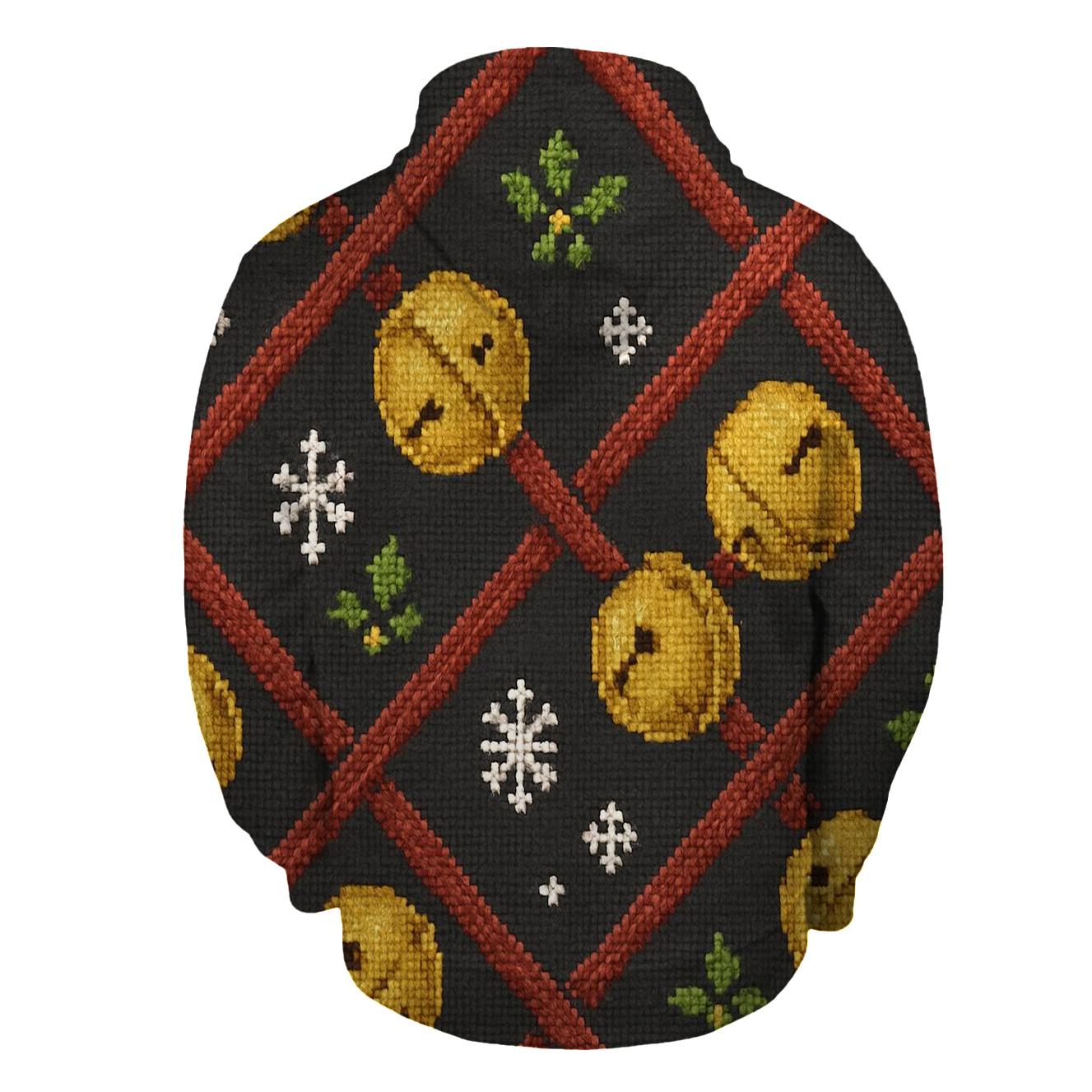 Sleigh Bell Crisscross Design custom hoodies
