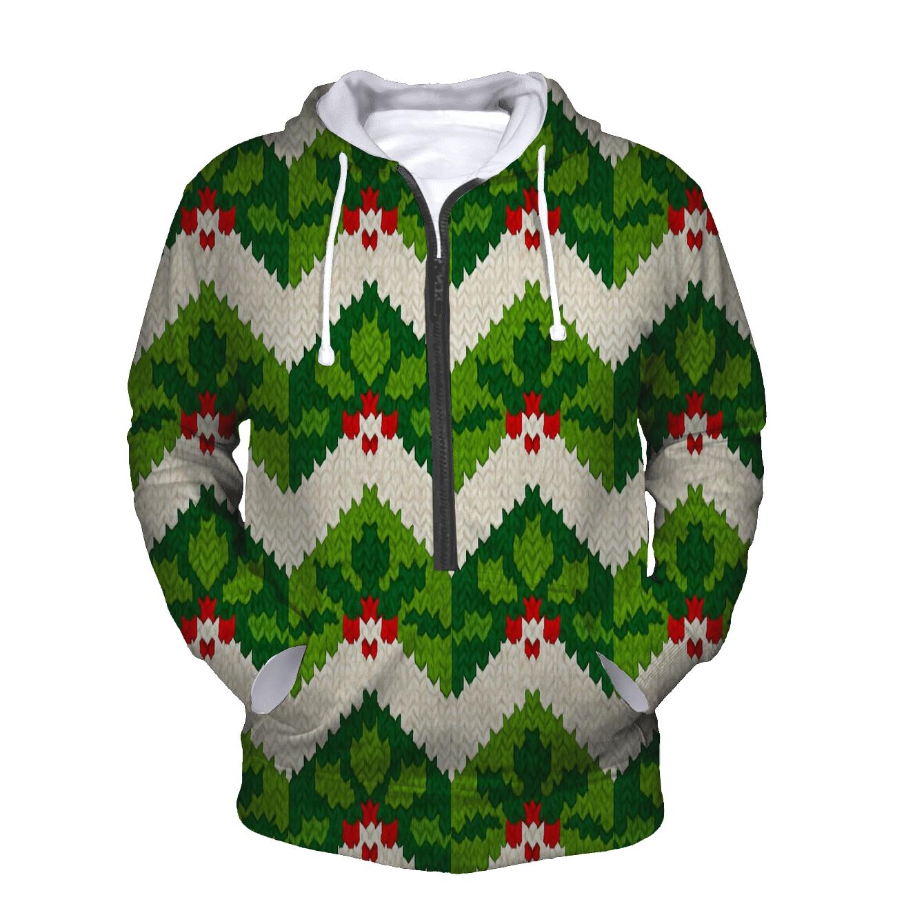 Holly Leaf Chevron Stack Design lightweight hoodies