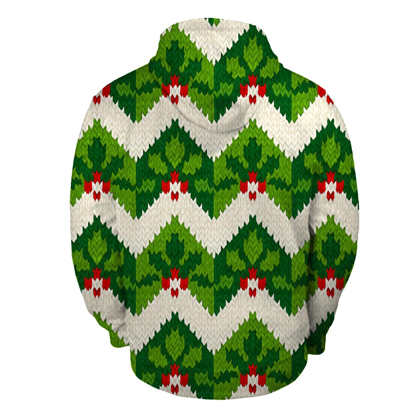 Holly Leaf Chevron Stack Design lightweight hoodies