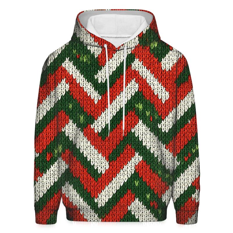 Candy Cane Herringbone Design printed hoodies
