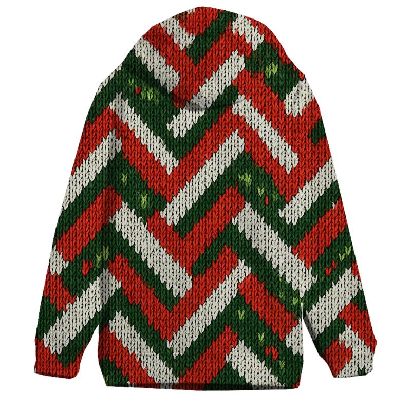 Candy Cane Herringbone Design printed hoodies