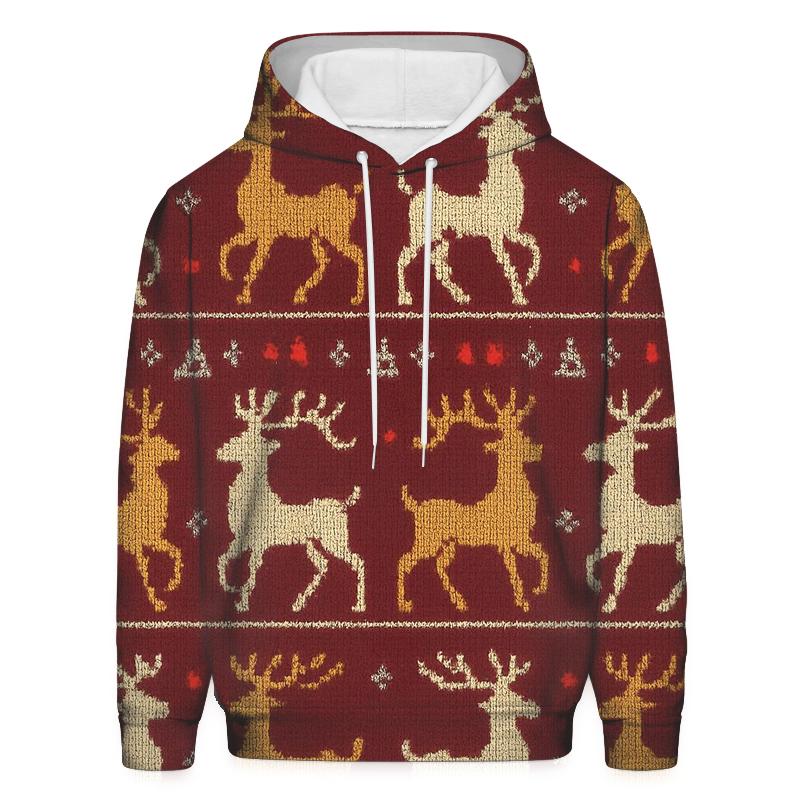 Reindeer Ribbon Carousel Design lightweight hoodies