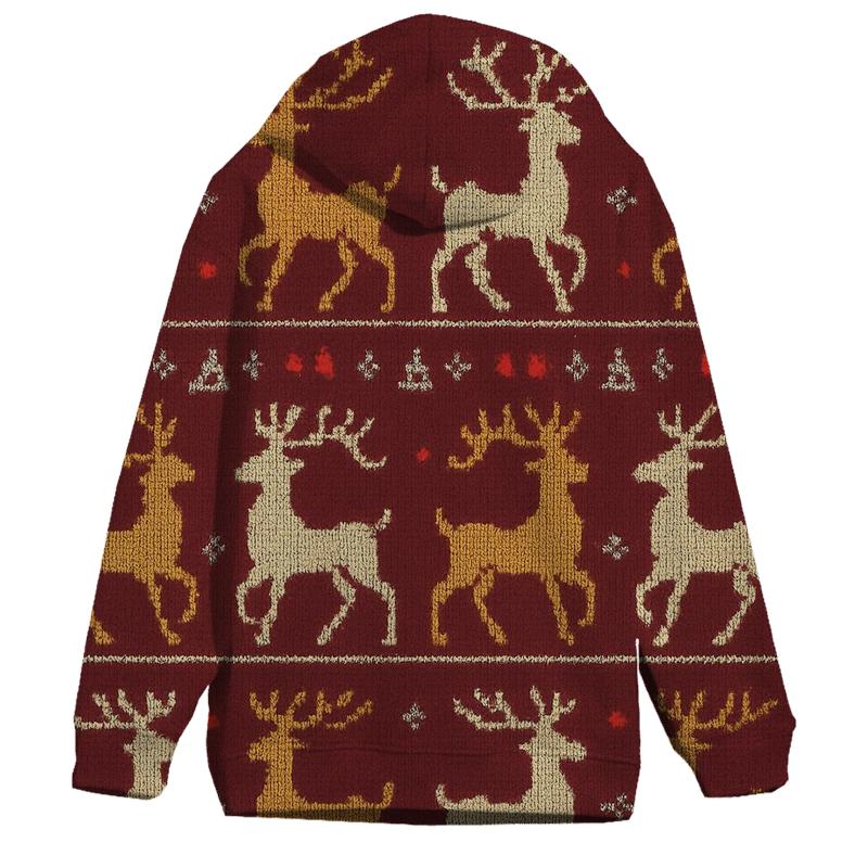 Reindeer Ribbon Carousel Design lightweight hoodies