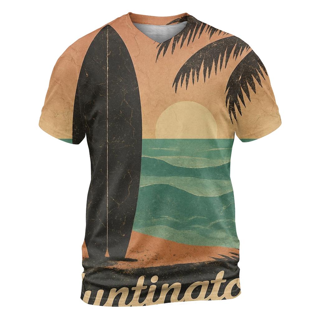 Vintage Surf Sunset Poster custom all-over print shirts