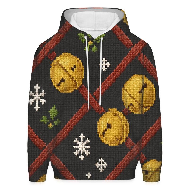Sleigh Bell Crisscross Design heavyweight hoodies