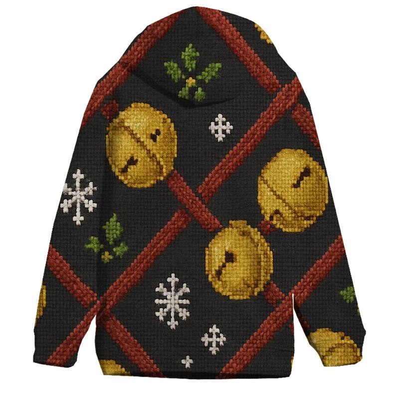 Sleigh Bell Crisscross Design heavyweight hoodies