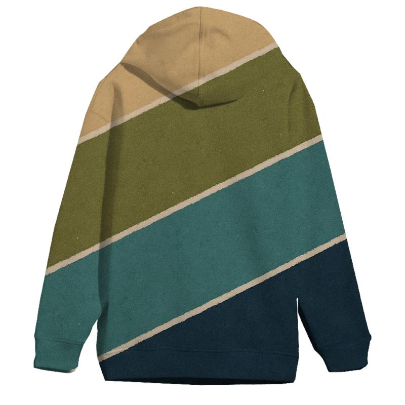 Diagonal Horizon Stripes zip-up hoodies
