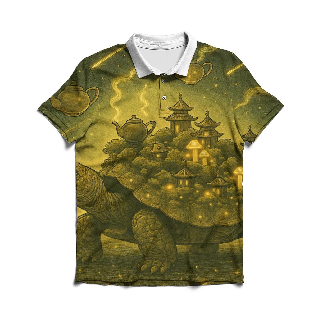 Tea Time Comet Tortoise designer slim fit polos