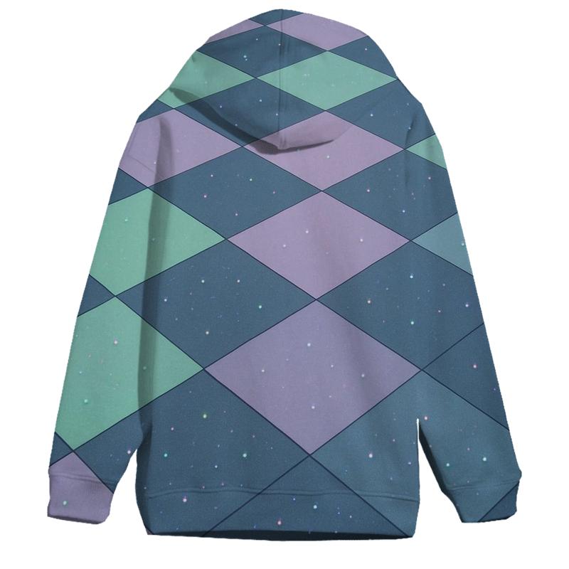 Hologram Checkerboard embroidered hoodies