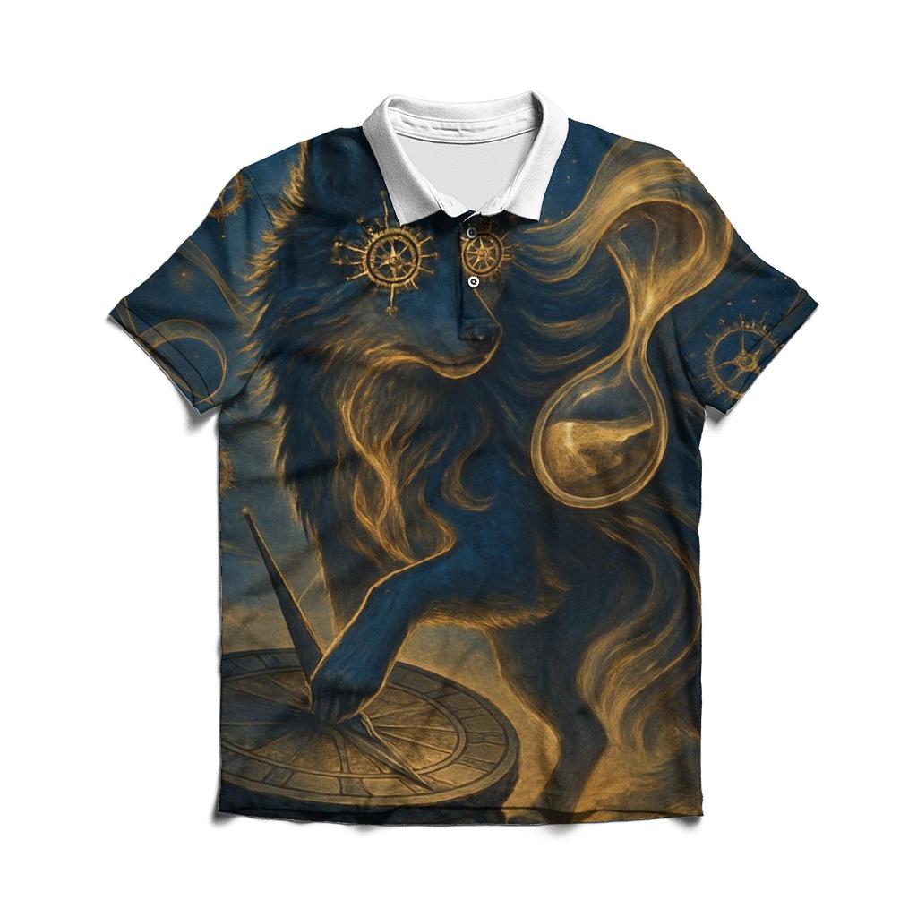 Chrono Wolf Sentinel embroidered polo tops