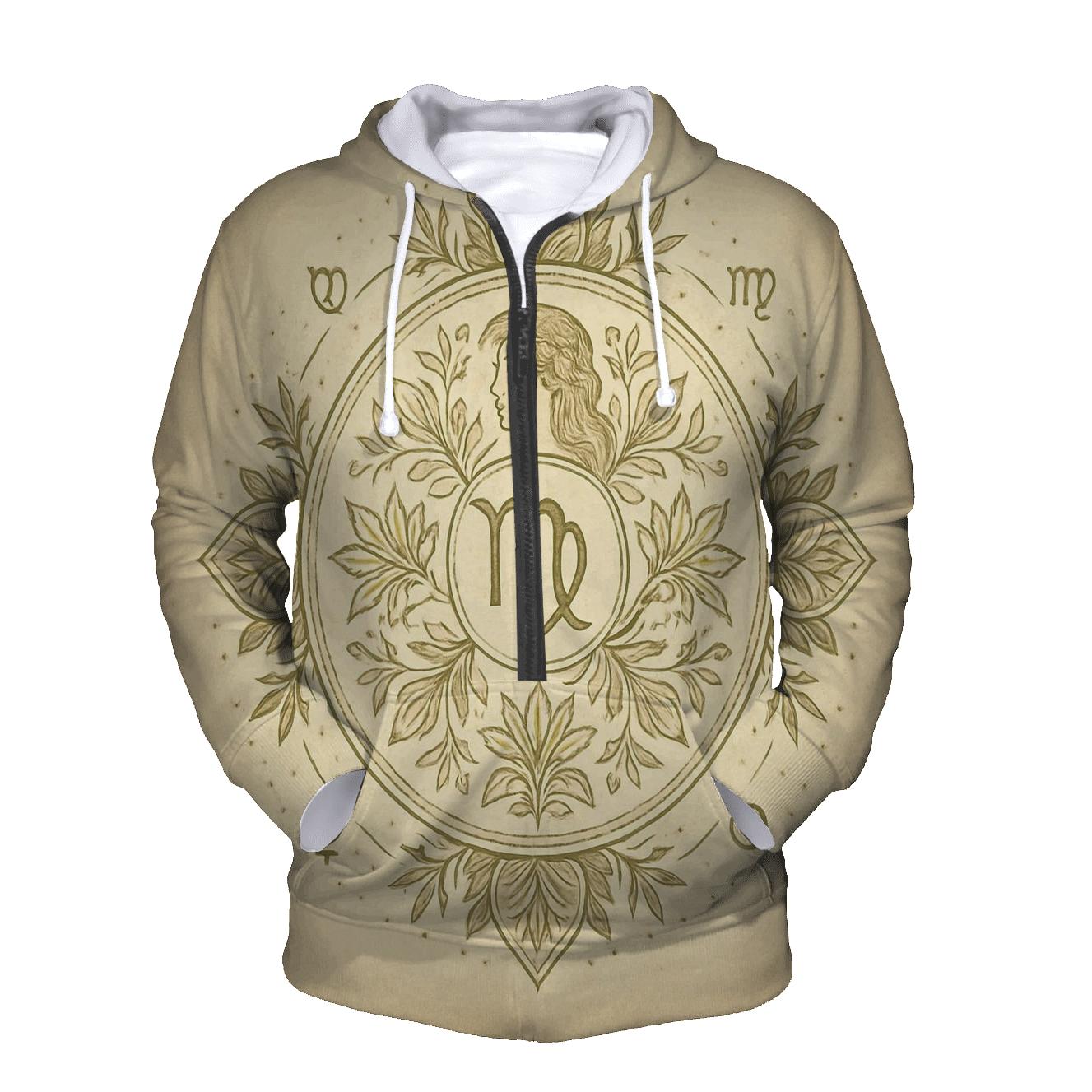Virgo Earth Mandala Pattern lightweight hoodies