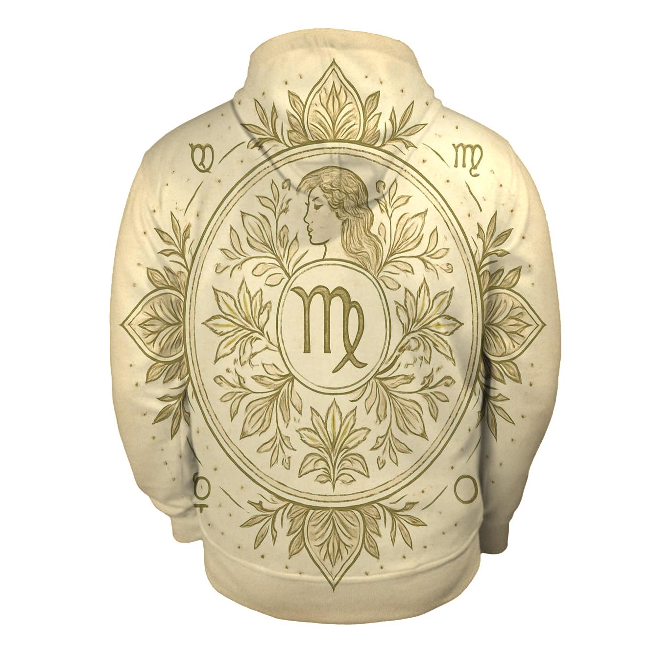 Virgo Earth Mandala Pattern lightweight hoodies