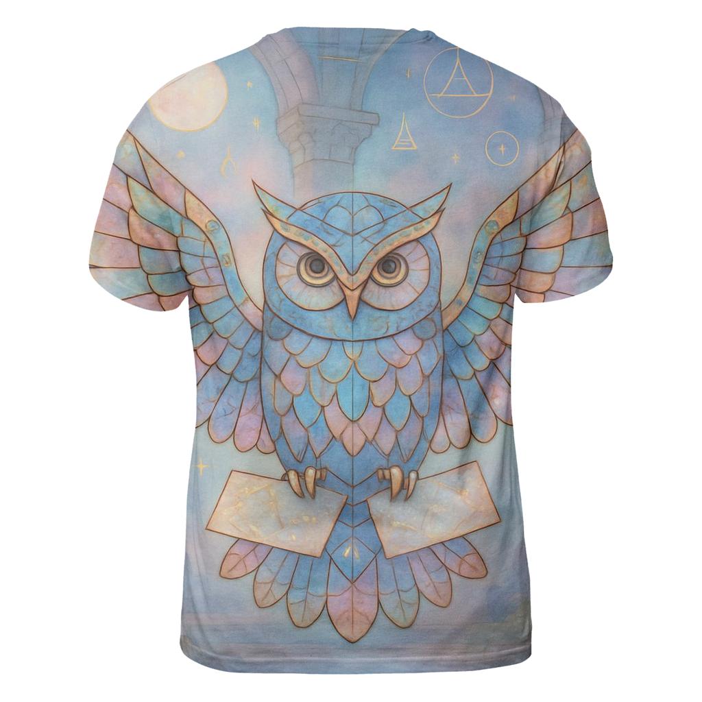 Dreamweaver Owl Mosaic artistic all-over print tops